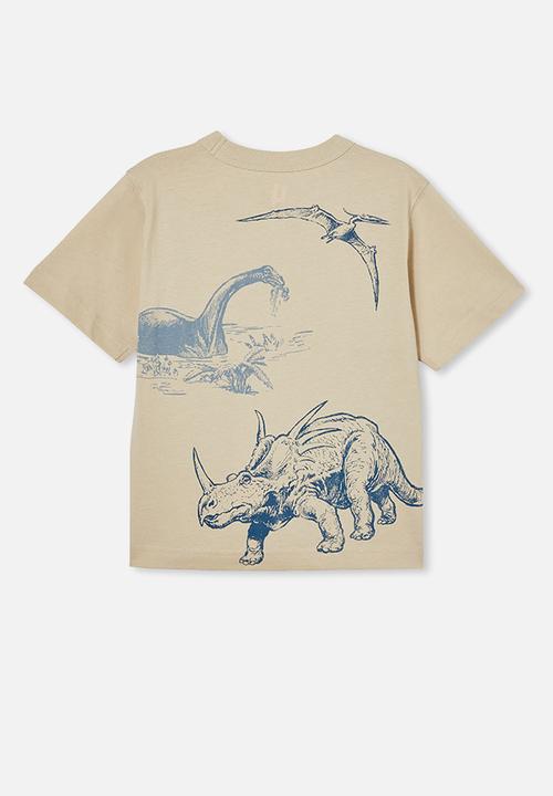 Cotton On - Jonny short sleeve graphic print tee - rainy day/dinosaurs