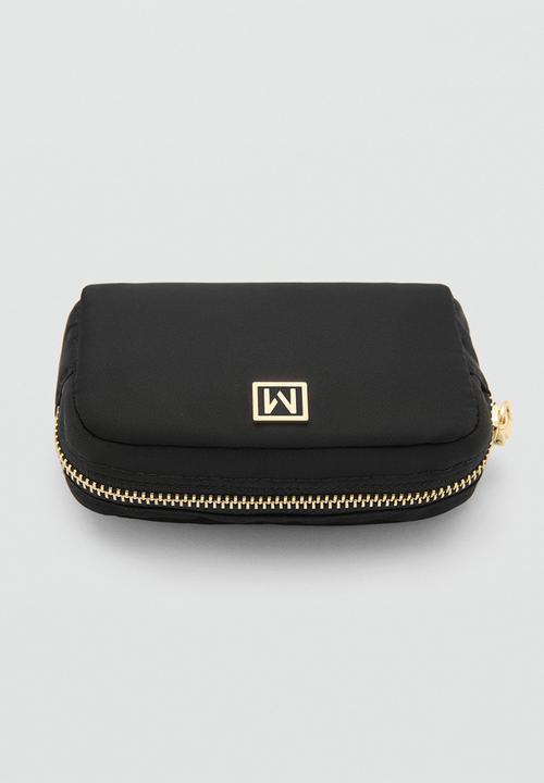 MANGO - Cosmetic top zip bag - black