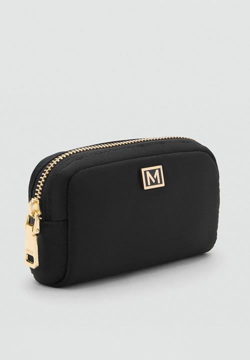 MANGO - Cosmetic top zip bag - black