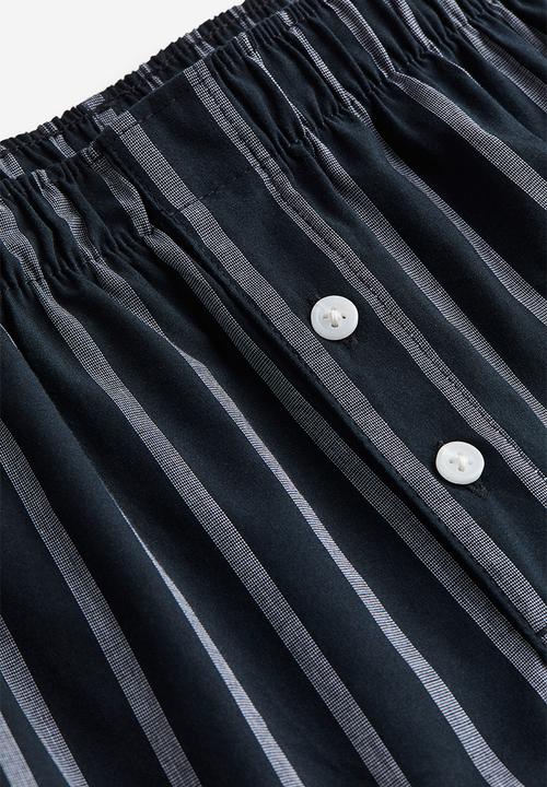 H&M - 5-Pack woven cotton boxer shorts - black striped