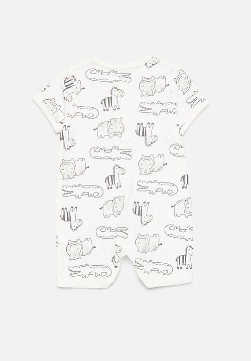 Pop Candy - Printed romper - white & black