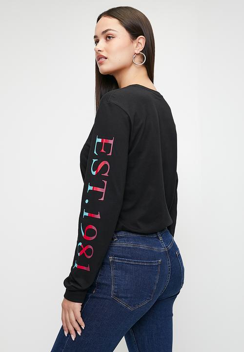 GUESS - Long sleeve cn guess tee - jet black