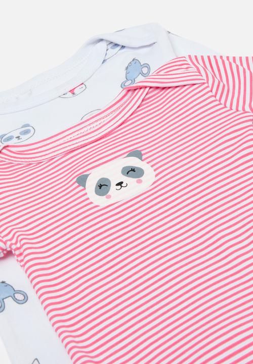 Pop Candy - 3 Piece romper bodyvest & legging set - red & grey