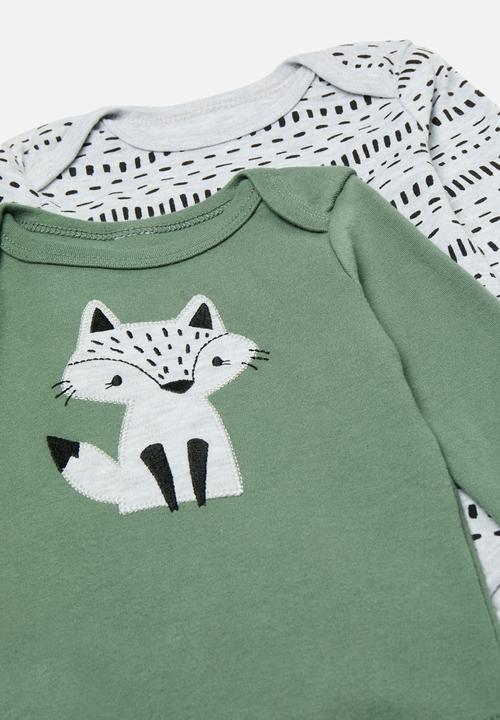 Pop Candy - 4 Piece bodyvest & legging set - grey & green
