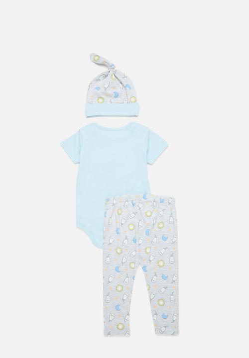 Pop Candy - Bodyvest legging & hat set - blue & grey