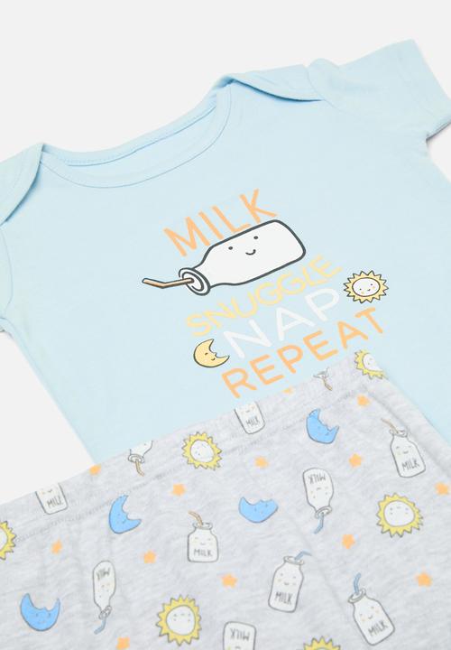 Pop Candy - Bodyvest legging & hat set - blue & grey