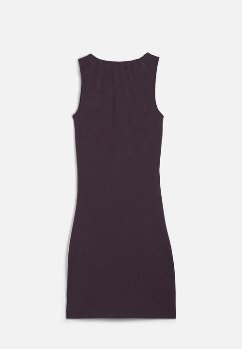 PUMA - Classics Ribbed Sleeveless Dress - Midnight Plum