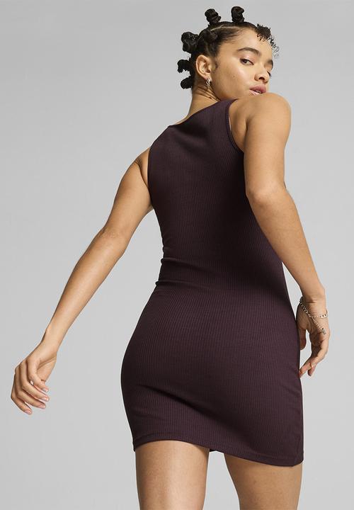 PUMA - Classics Ribbed Sleeveless Dress - Midnight Plum