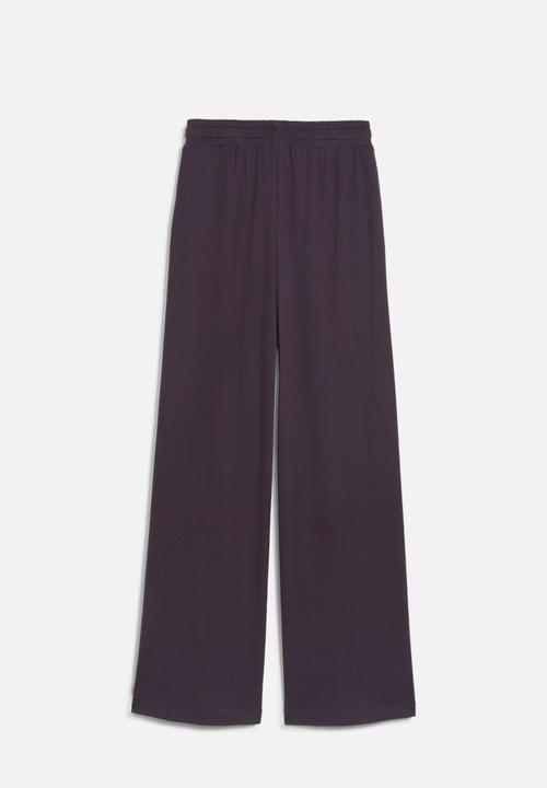 PUMA - Classics Ribbed Relaxed Pants - Midnight Plum