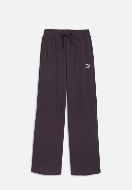 PUMA - Classics Ribbed Relaxed Pants - Midnight Plum