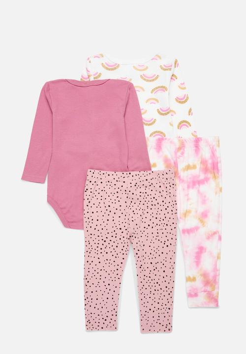 Pop Candy - 4 Piece bodyvest& legging set - dark pink