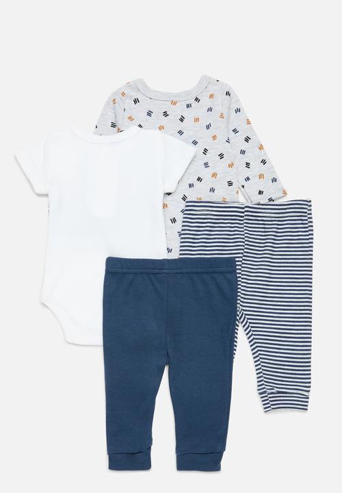 Pop Candy - 4 Piece bodyvest& legging set - grey& navy 