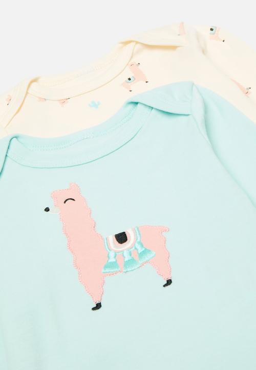Pop Candy - 4 Piece bodyvest& legging set-ecru & light blue
