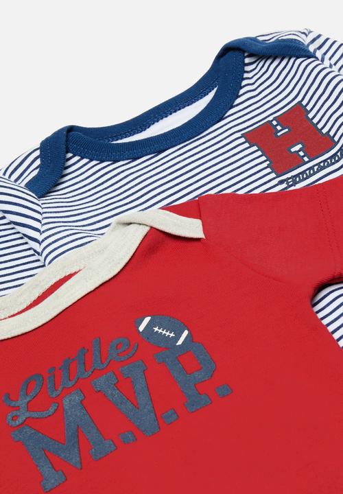 Pop Candy - 3 Piece romper bodyvest & legging set-blue & red