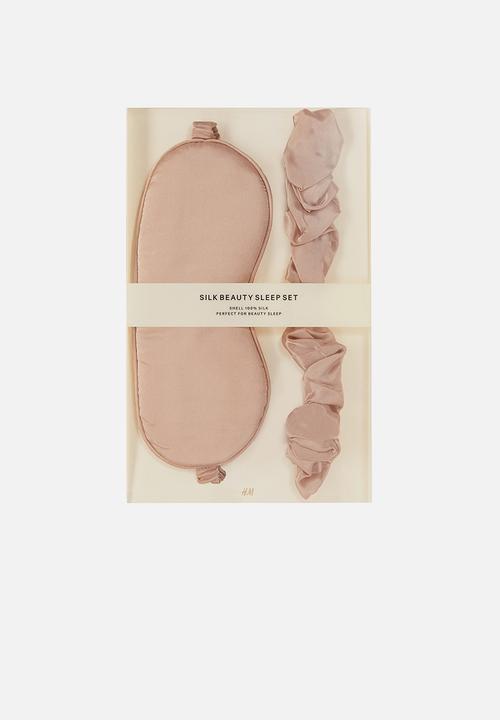H&M - Silk beauty sleep set - light beige
