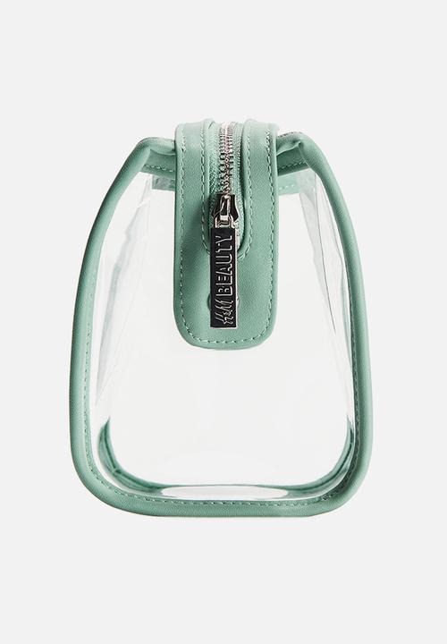 H&M - Transparent make-up bag - light dusty green/transparent