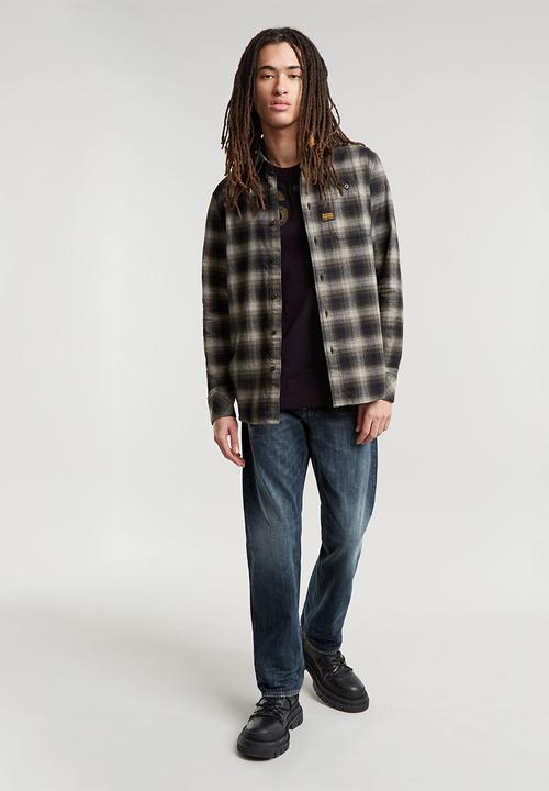 G-STAR - Bristum 2.0 Slim Shirt l\s - dk moss arthur check