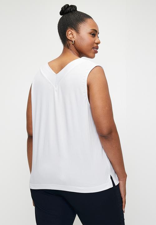 edit - V-Neck Vest  Plus - White