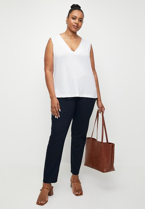 edit - V-Neck Vest  Plus - White