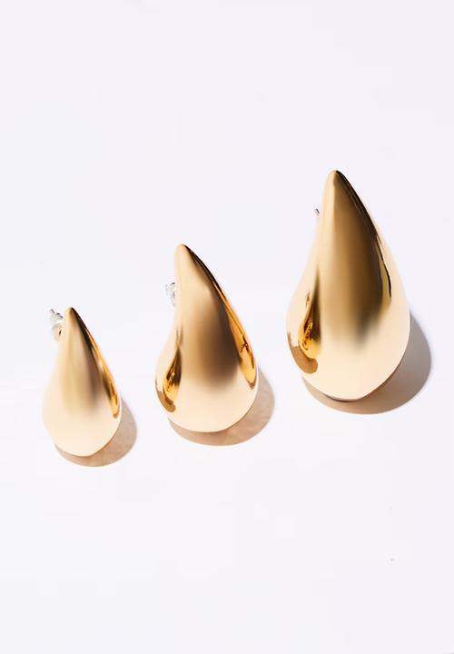 PrettyLittleThing - Tear drop stud earring multipack - Gold