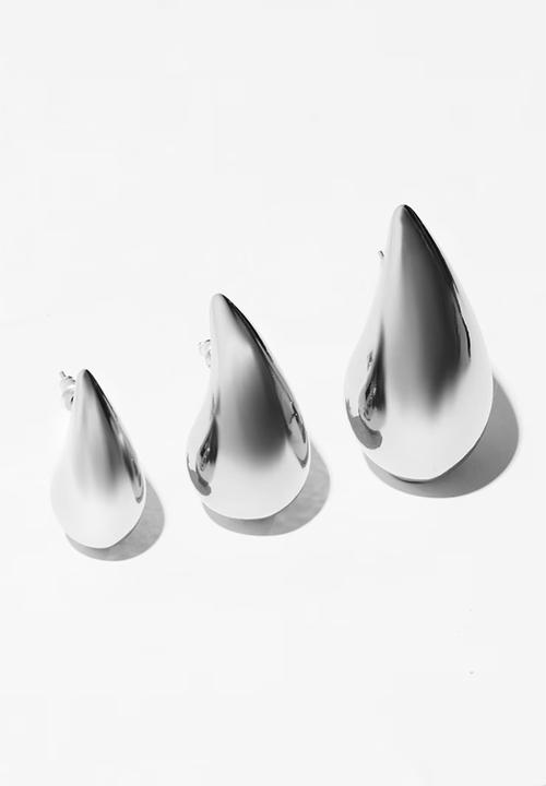PrettyLittleThing - Tear drop stud earring multipack - silver