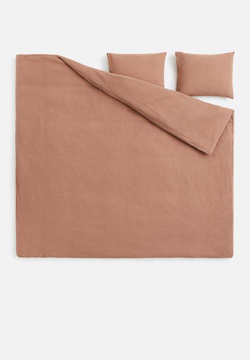H&M - Muslin double/king duvet cover set - brown