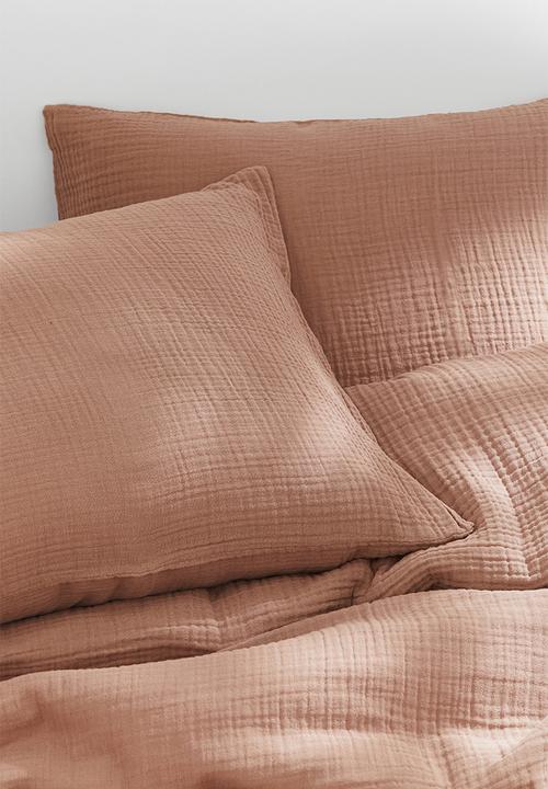 H&M - Muslin double/king duvet cover set - brown
