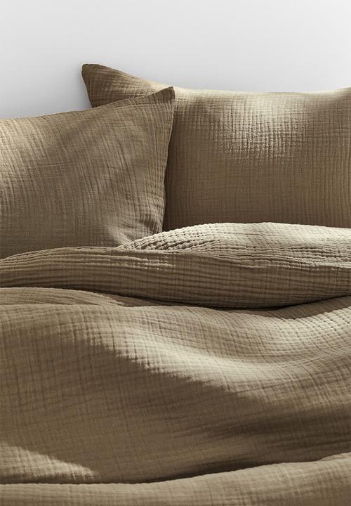 H&M - Muslin double/king duvet cover set - green