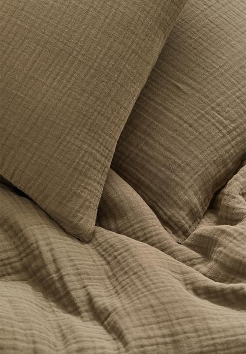 H&M - Muslin double/king duvet cover set - green