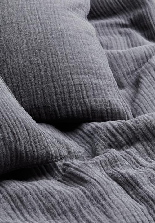 H&M - Muslin double/king duvet cover set - grey