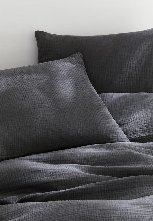 H&M - Muslin double/king duvet cover set - grey