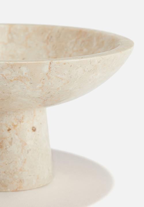 H&M - Marble pedestal bowl - beige