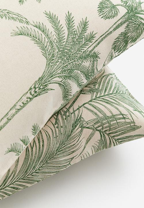 H&M - 2-Pack cotton cushion covers - light beige green