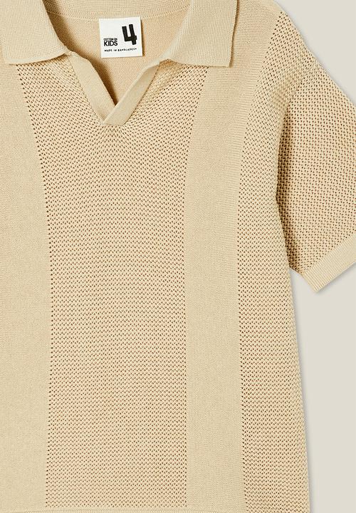 Cotton On - Preston knit polo - rainy day