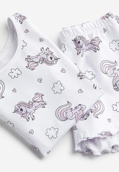 H&M - Cotton pyjamas - white unicorns