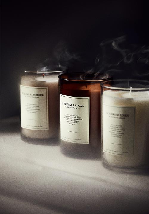 H&M - Large cork-lid scented candle - dark brown/incense ritual 