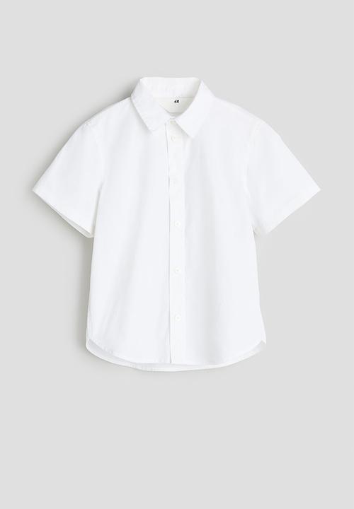 H&M - Short-sleeved cotton shirt - white