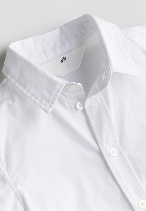 H&M - Short-sleeved cotton shirt - white
