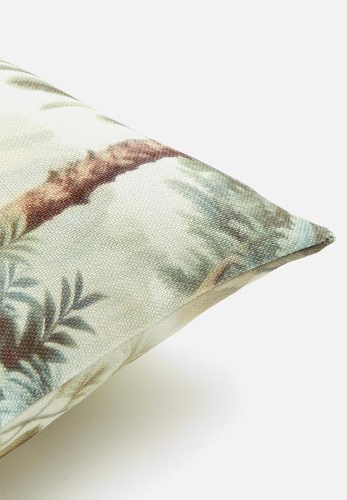 H&M - Patterned cotton cushion cover - white palm trees