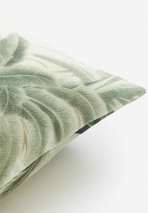 H&M - Patterned cotton cushion cover - white palm trees 