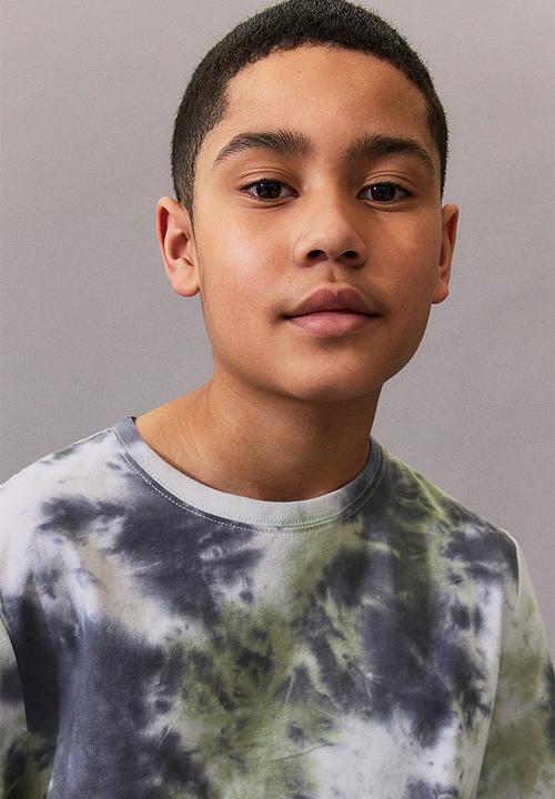 H&M - T-shirt - dark grey tie-dye