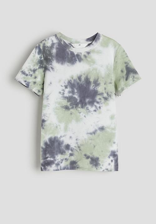 H&M - T-shirt - dark grey tie-dye