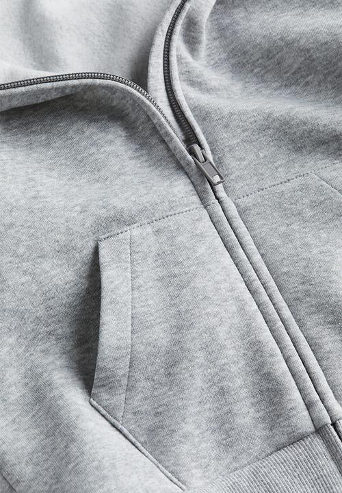 H&M - Zip-through hoodie - dark blue & light grey marl