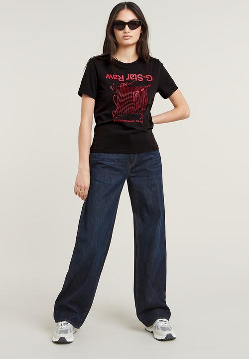 G-STAR - Grid wave gr r t wmn - dk black