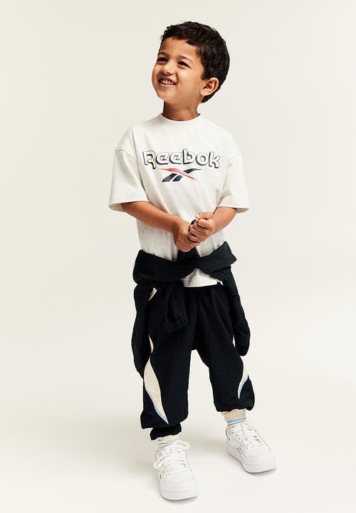 H&M - Reebok X H&M : Print-motif T-shirt - light grey marl 