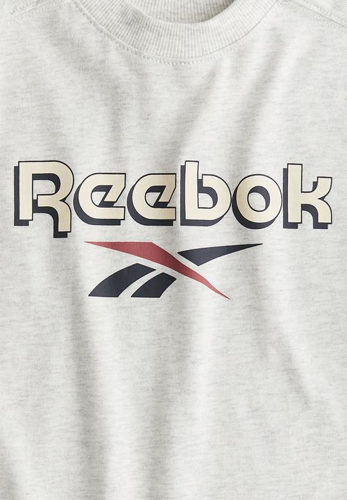 H&M - Reebok X H&M : Print-motif T-shirt - light grey marl 