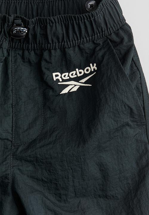 H&M - Reebok X H&M : Embroidered-detail nylon joggers - black