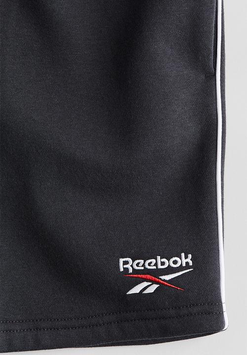 H&M - Reebok X H&M: Embroidered-motif pull-on sweatshirt shorts - black