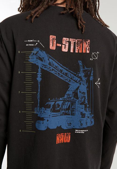 G-STAR - Big crane back gr l\s - dk black