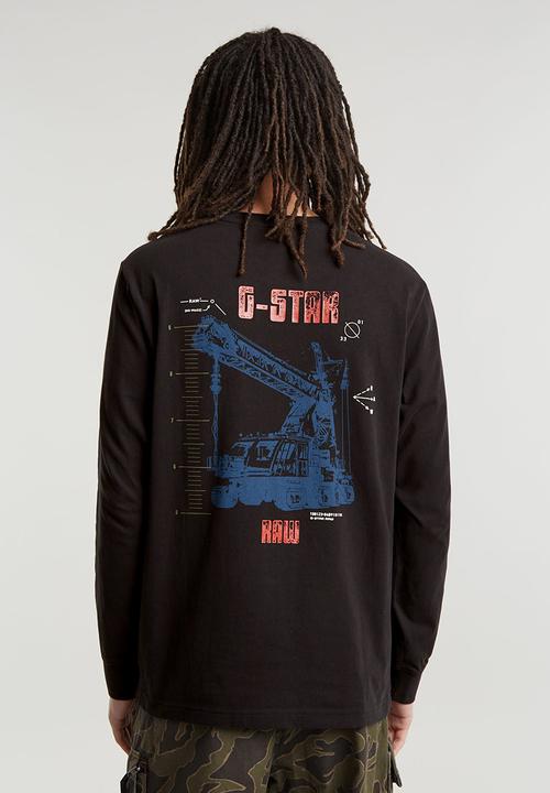 G-STAR - Big crane back gr l\s - dk black